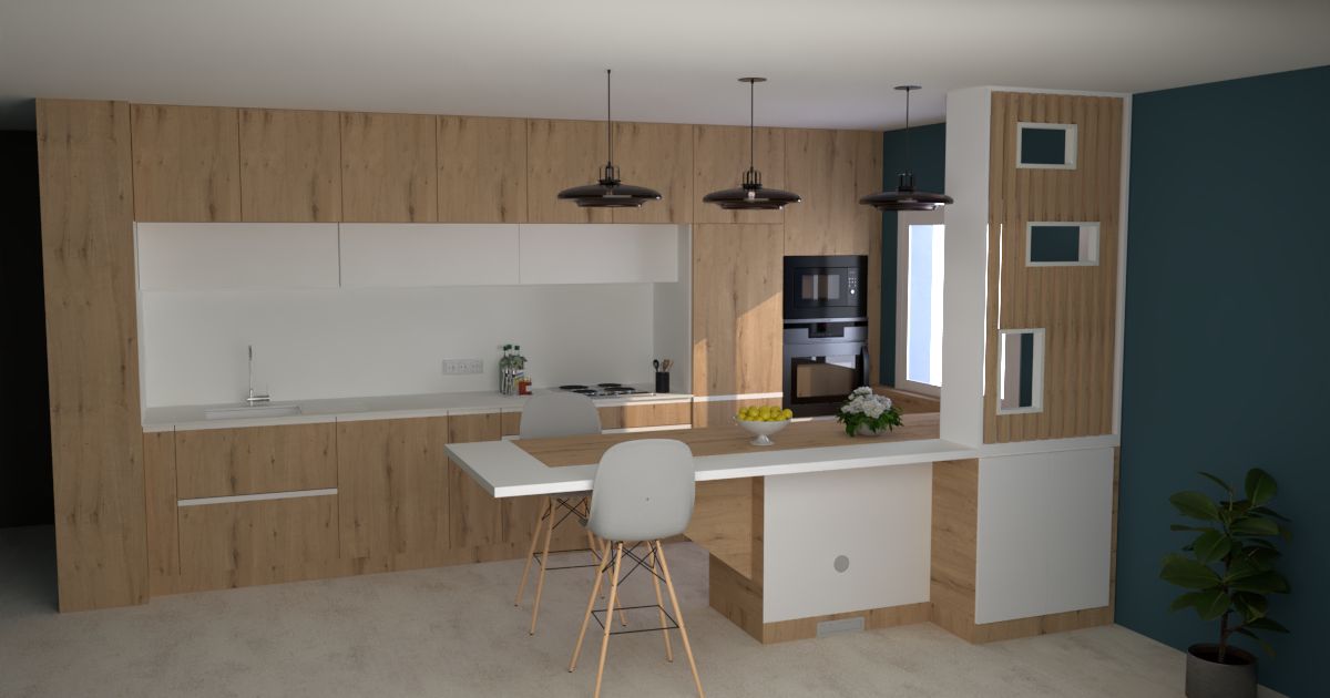 Cuisine en 3D Photo d'une cuisine en 3D